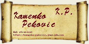 Kamenko Peković vizit kartica